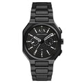 Armani Exchange Bass 40mm Dual-Time Black Dial Steel Mens Quartz Watch AX1478